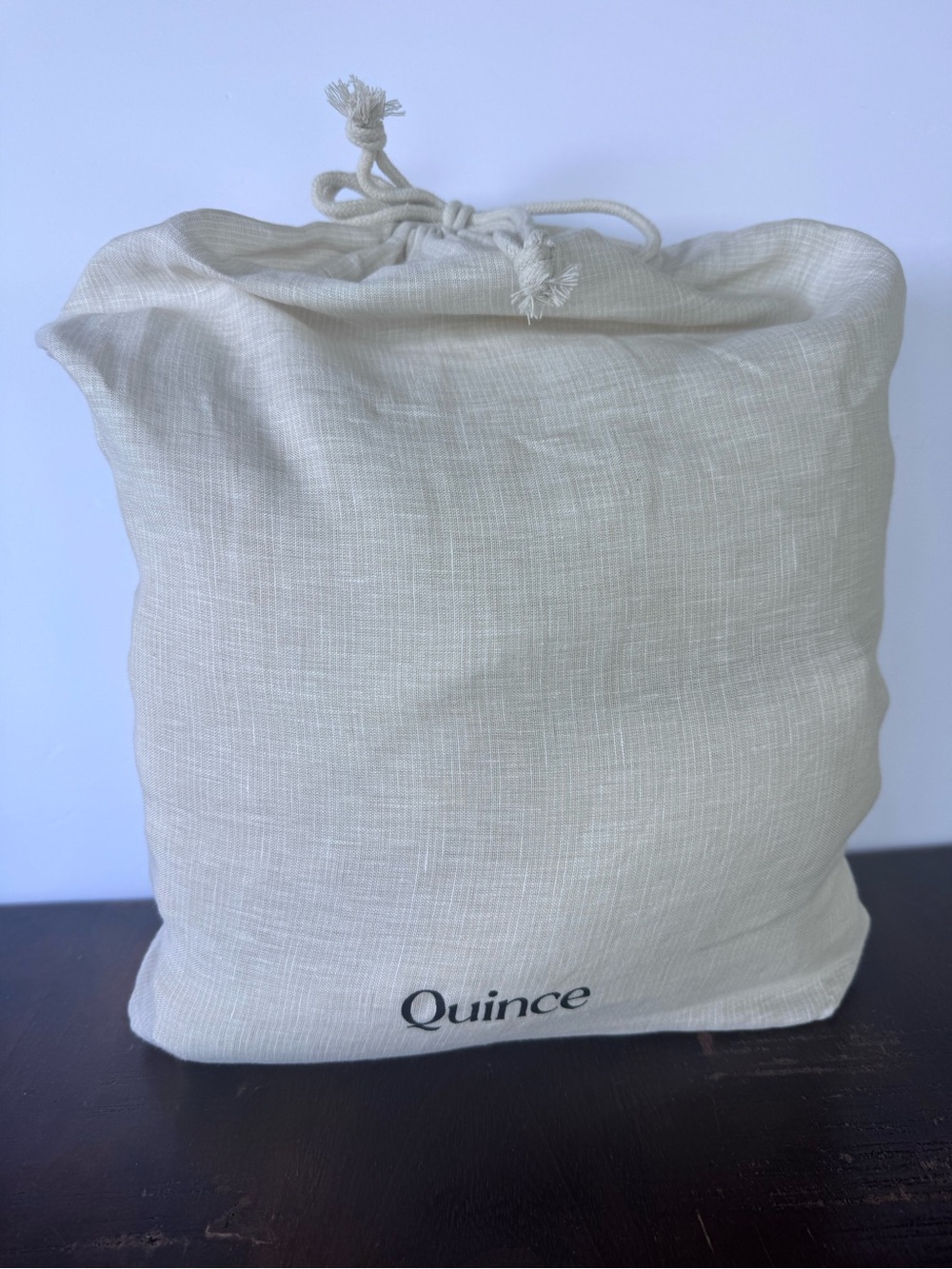 Quince European Linen Twin Duvet Cover Set w/ 1 Sham | Warm Neutral Linen Color - Picture 5 of 8
